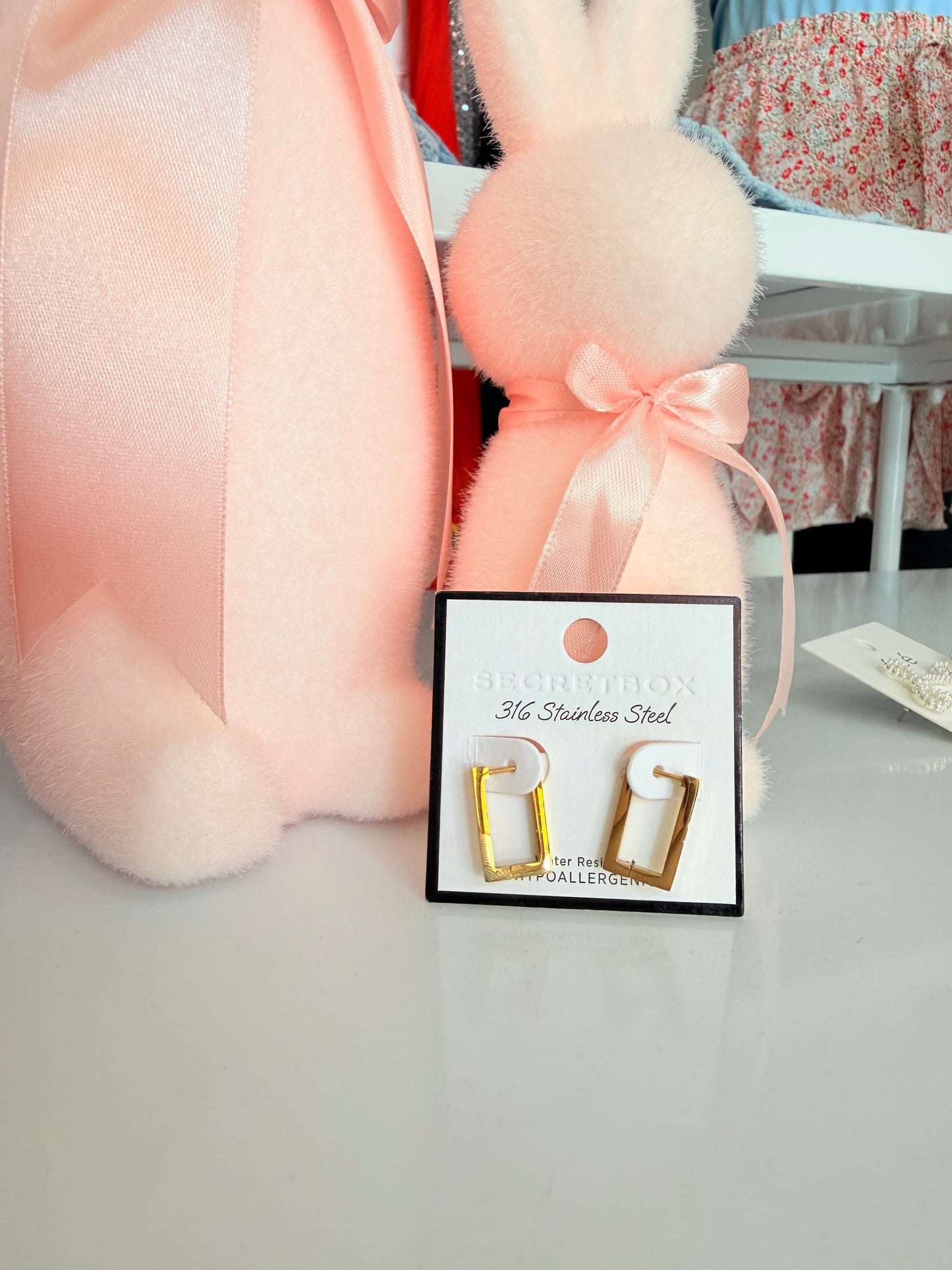 Gold Square Hoops