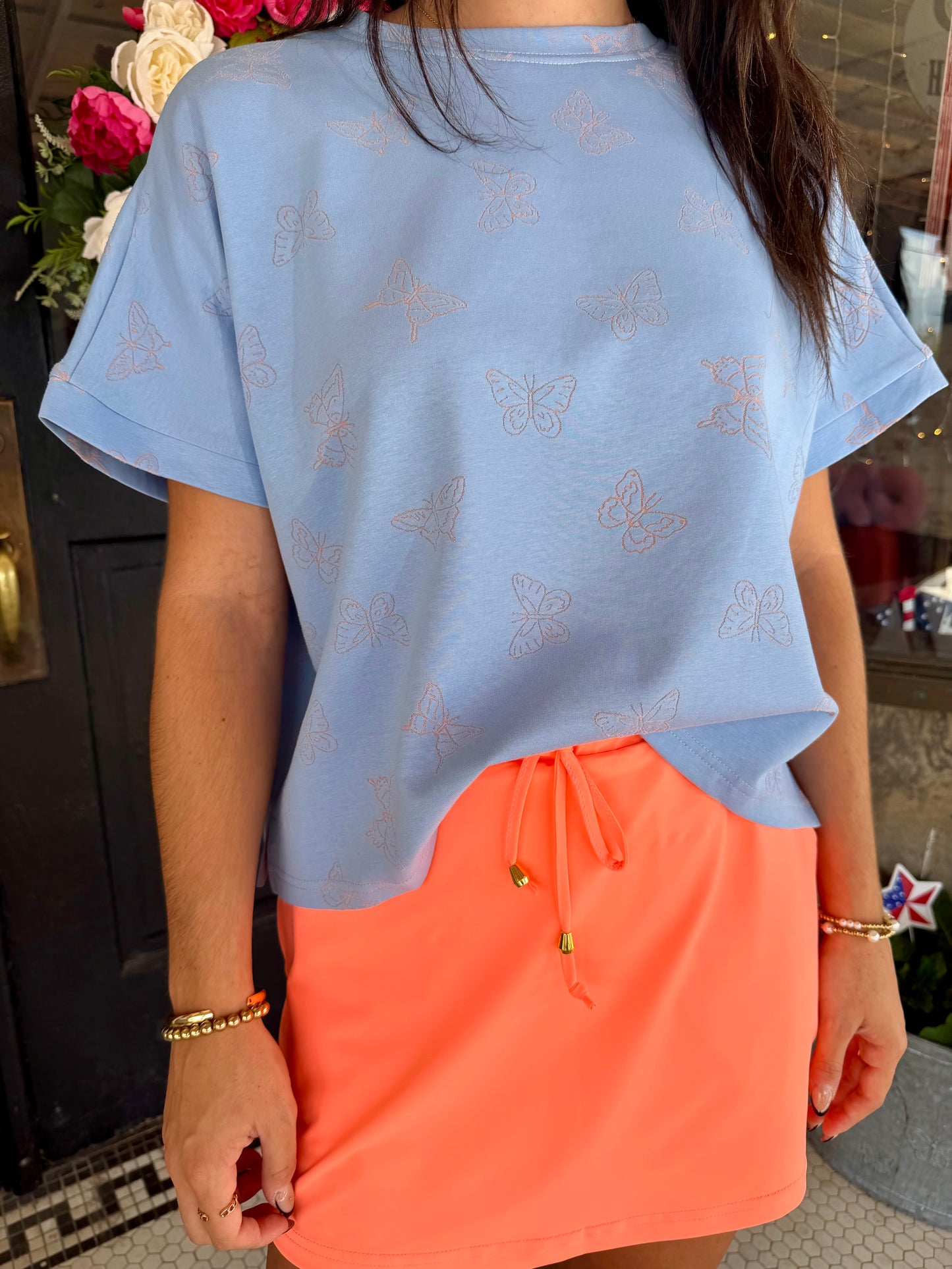 Solid Neon Coral Skort