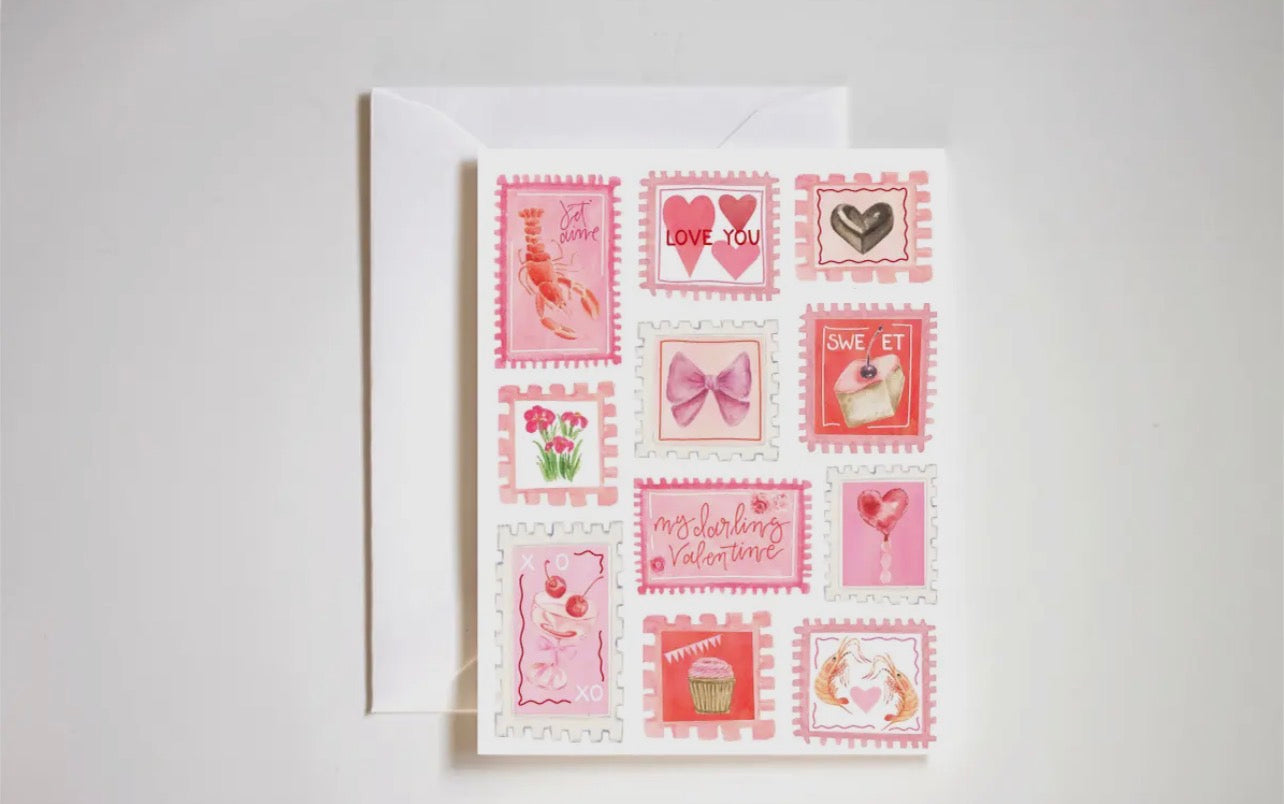 Vintage Love Stamps Valentine’s Day Card