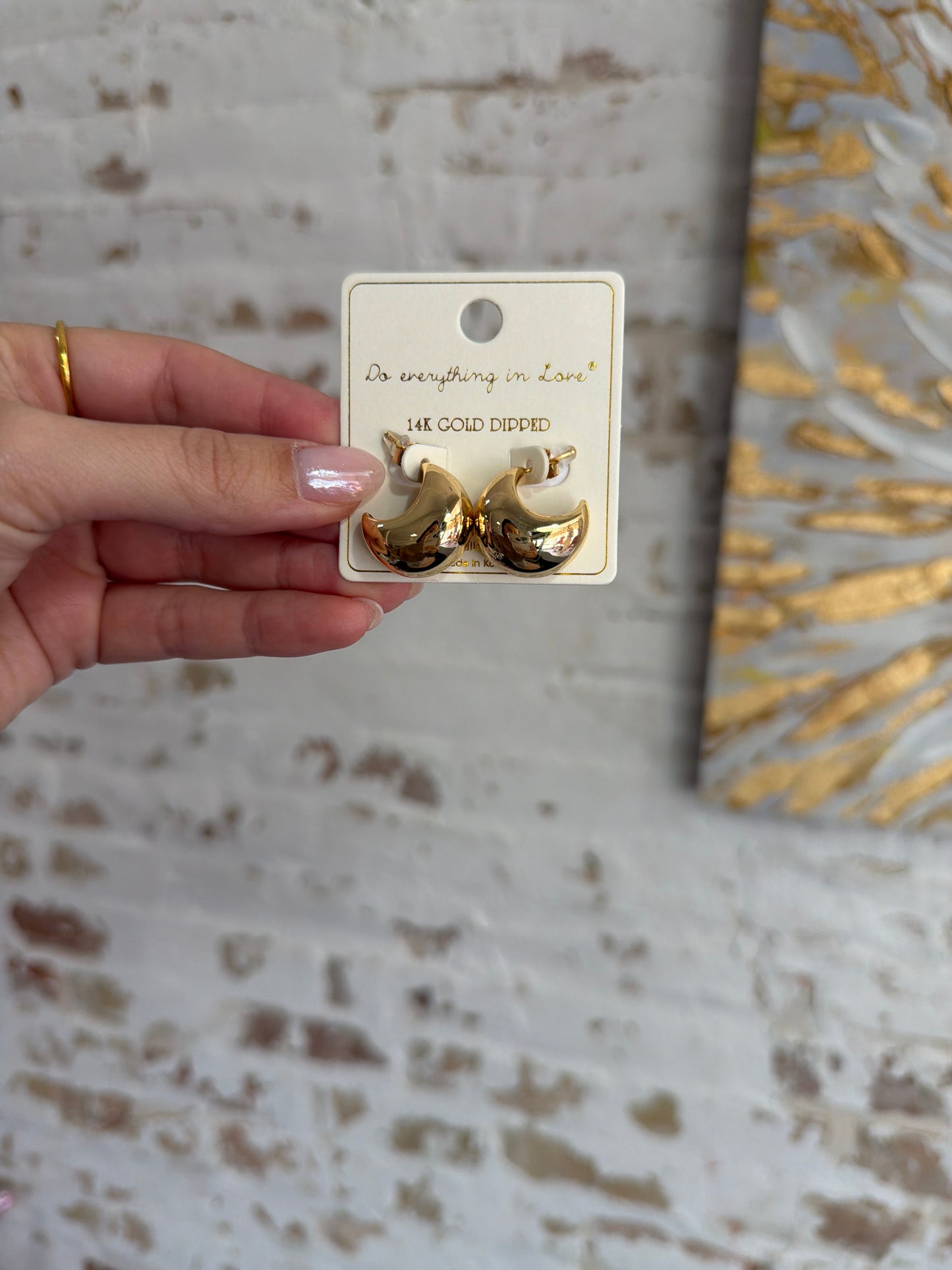 Gold-Dipped Post Earring