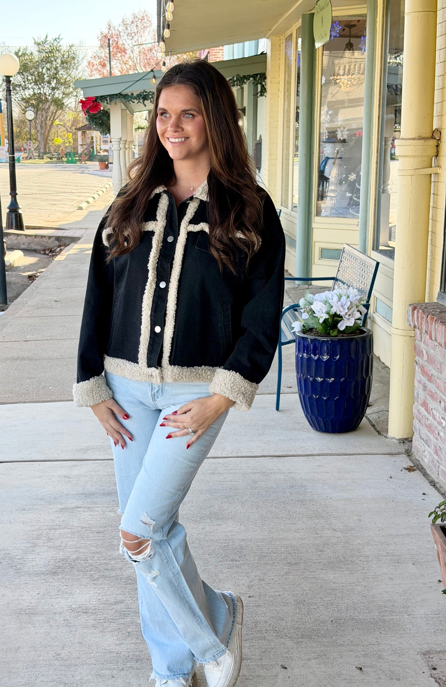 Fur Washed Denim Jacket