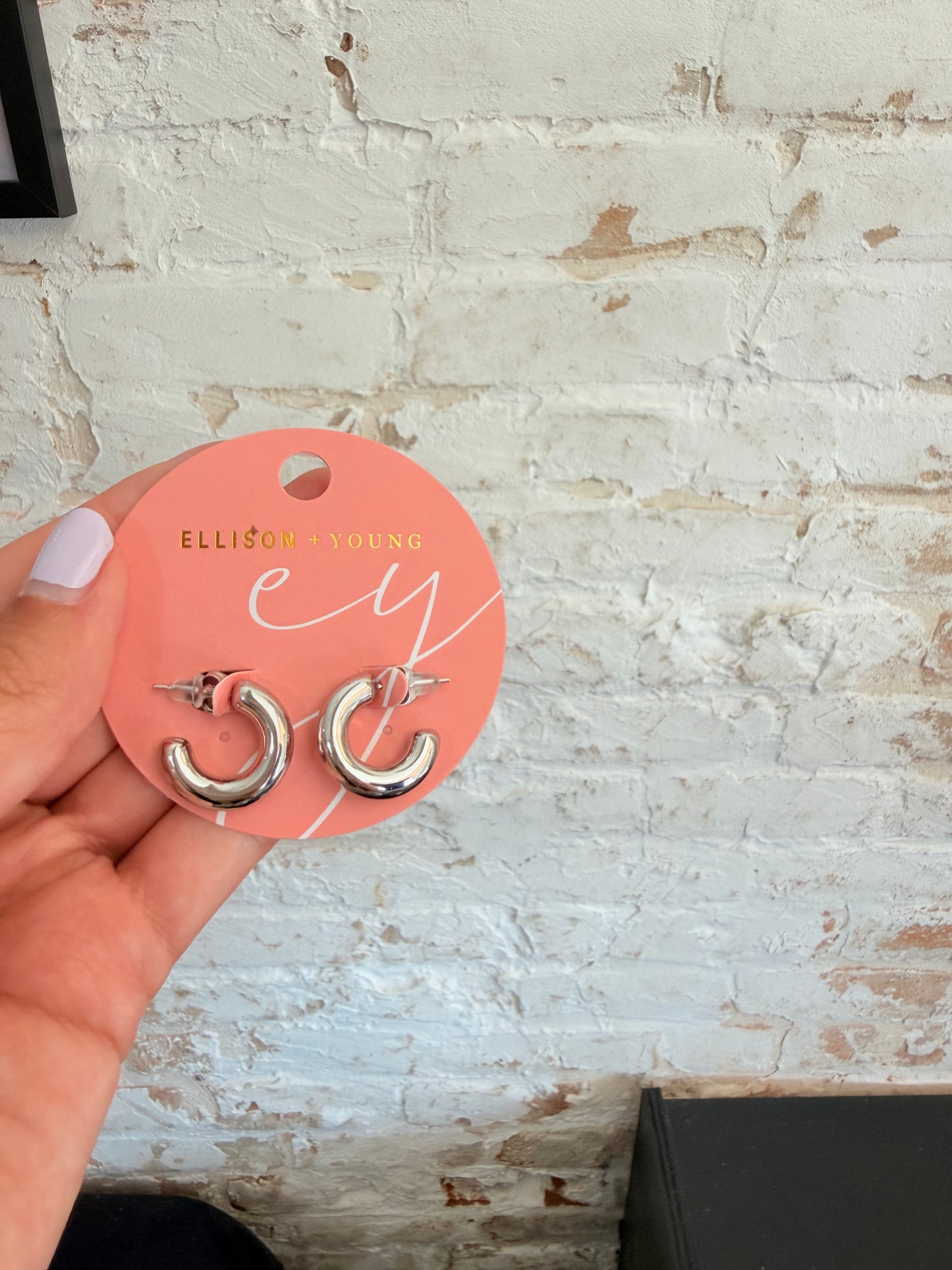 Smaller Polished Hollow Hoop Earrings