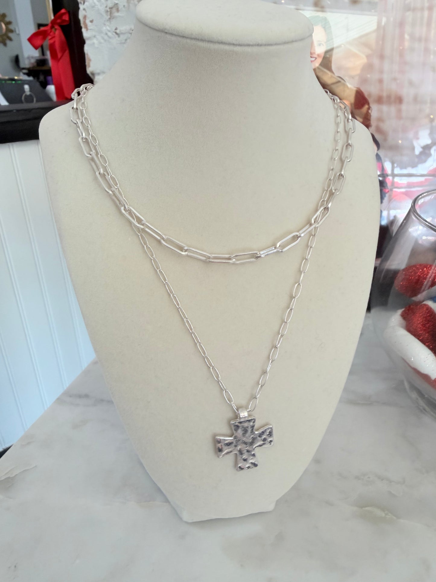 Layered Cross Pendant Necklace