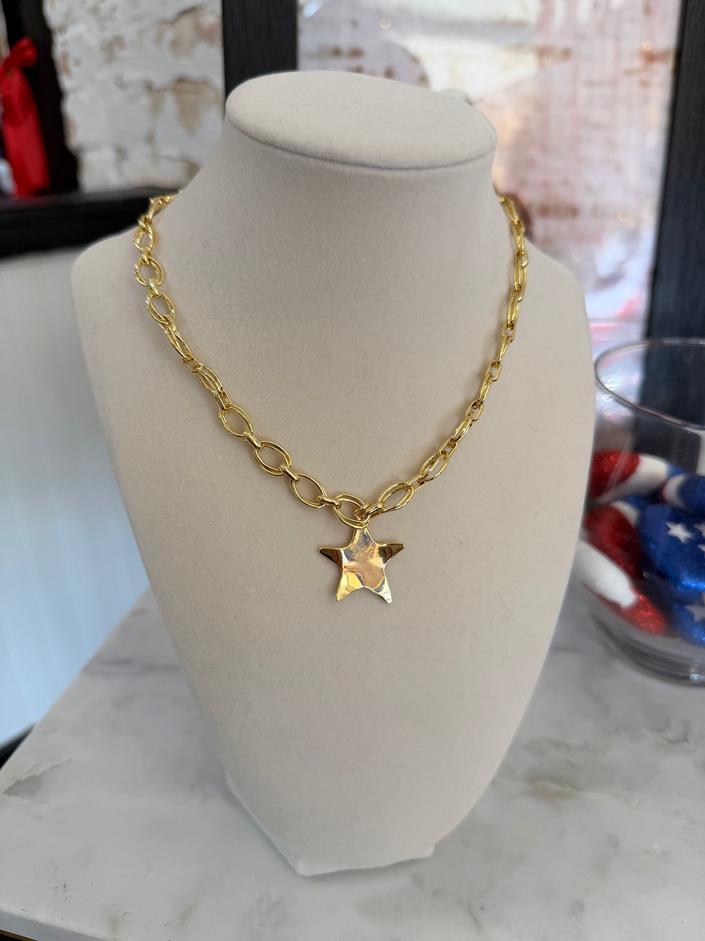 Molten Star Charm Link Necklace