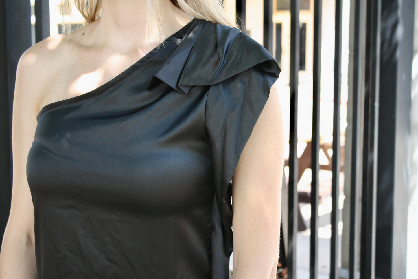 One Shoulder Satin Top