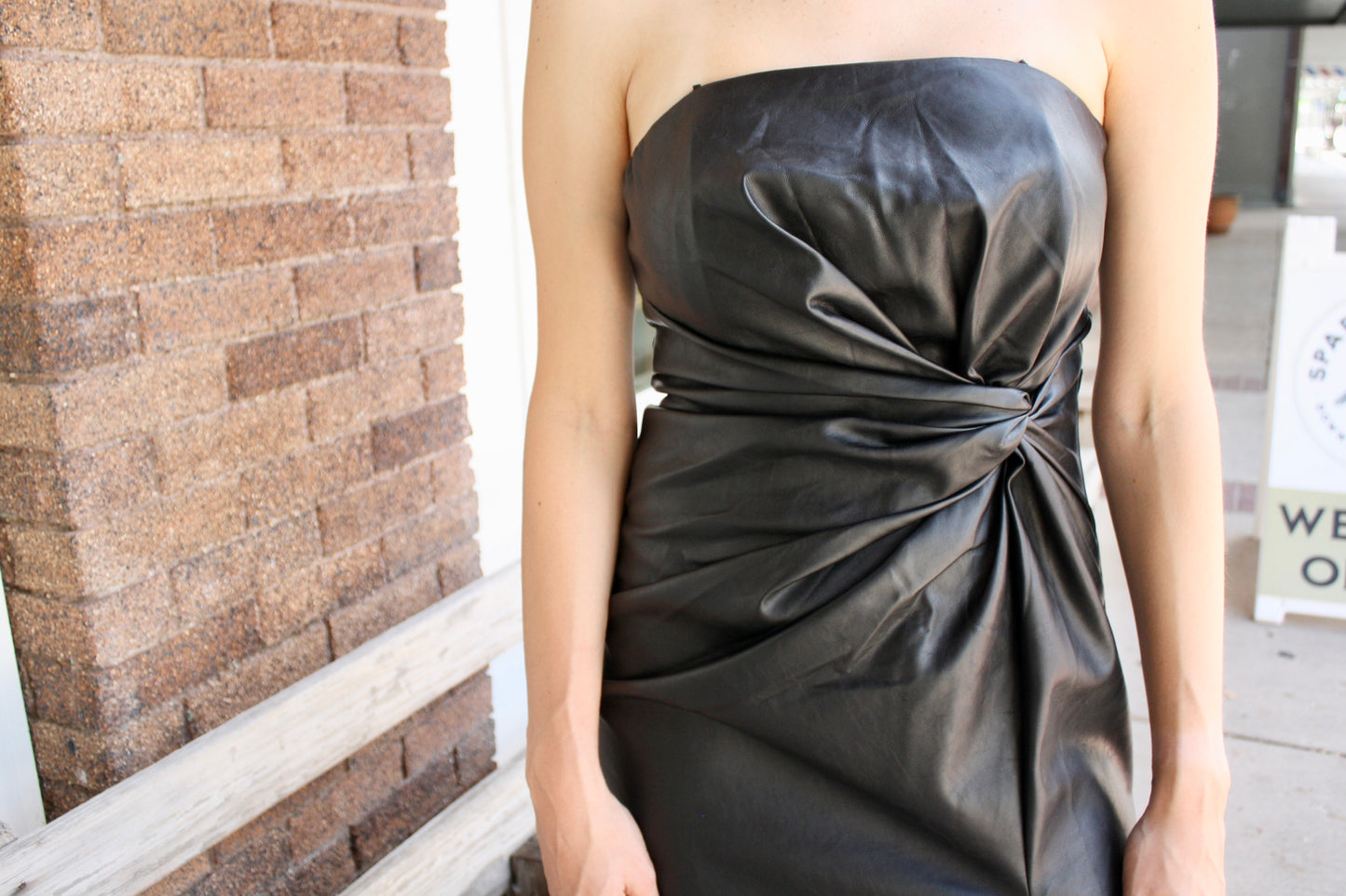 Black Side Twist Slit Dress