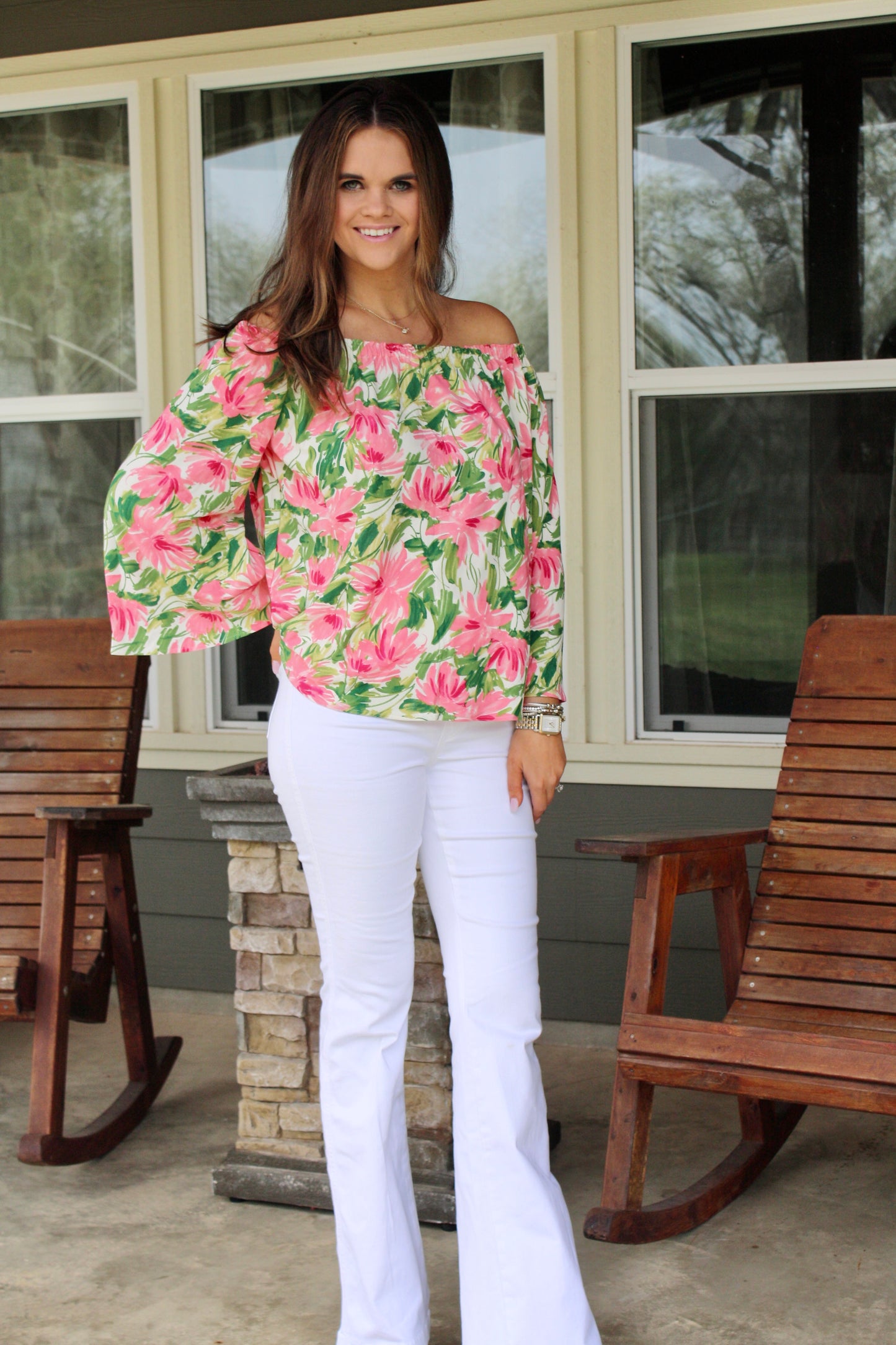 Floral Off The Shoulder Top