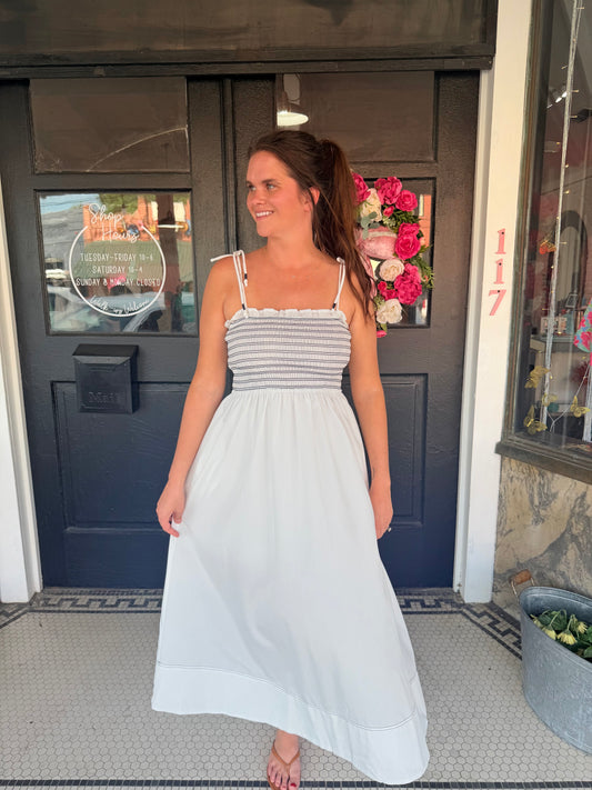 Off White Embroidered Dress
