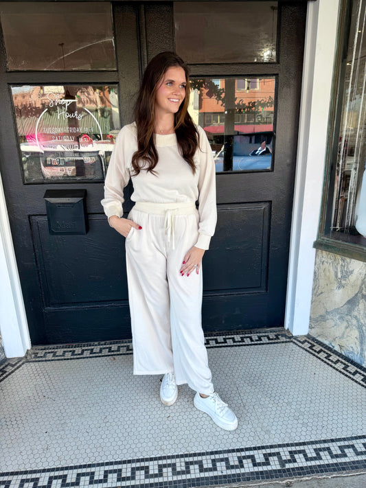 Wide Neck Off Shoulder Knit Jumpsuit