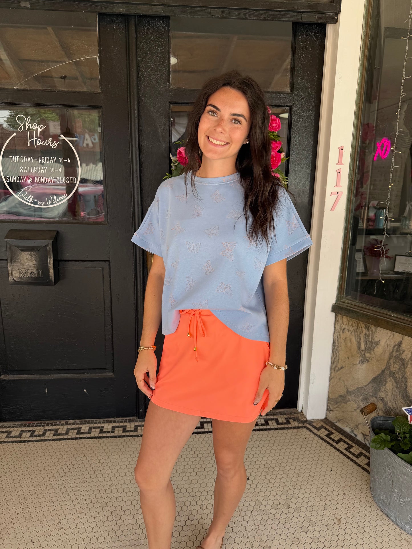 Solid Neon Coral Skort