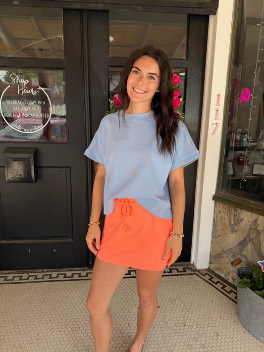 Solid Neon Coral Skort