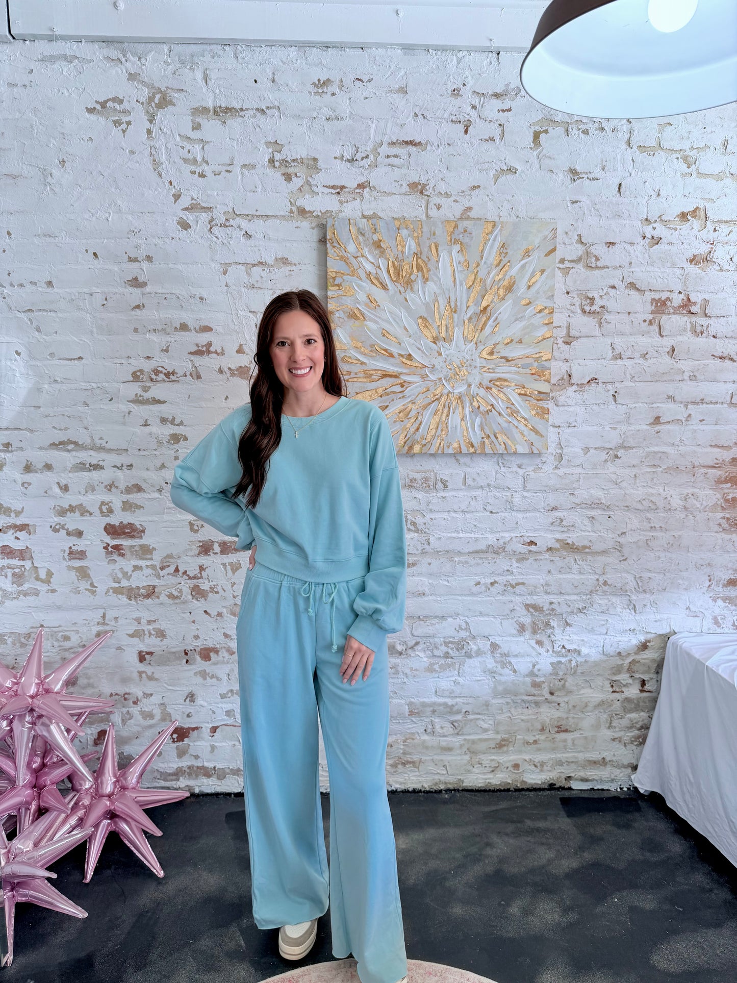 Pullover Drawstring Wide Leg Pant Set