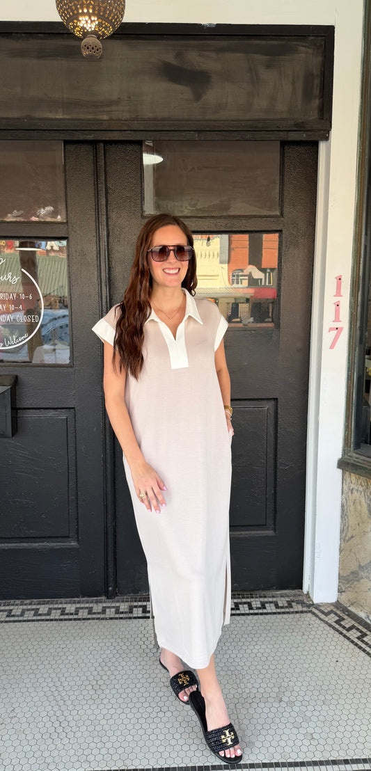 Drop Shoulder Midi Dress