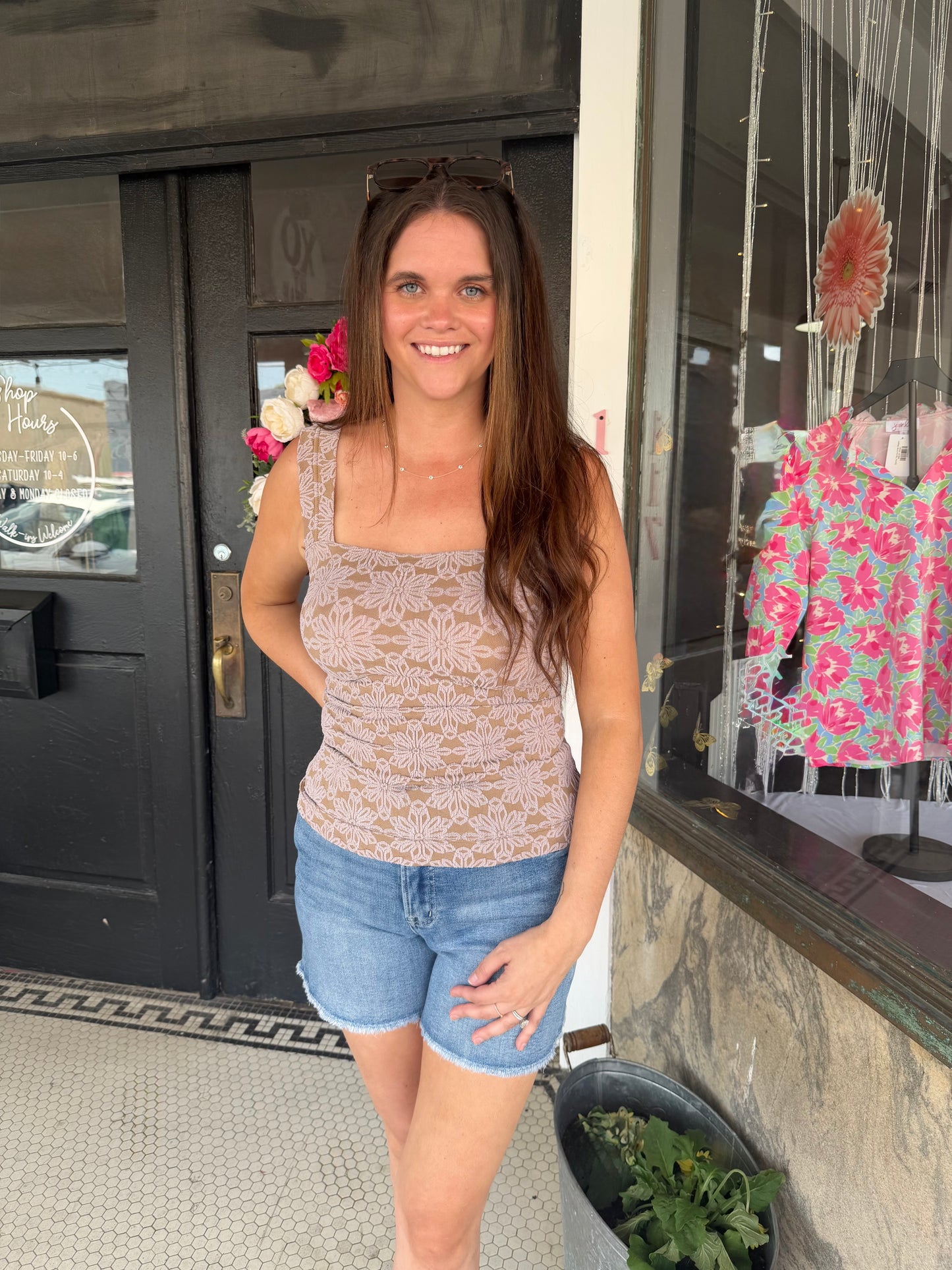 Floral Embroidered Tank