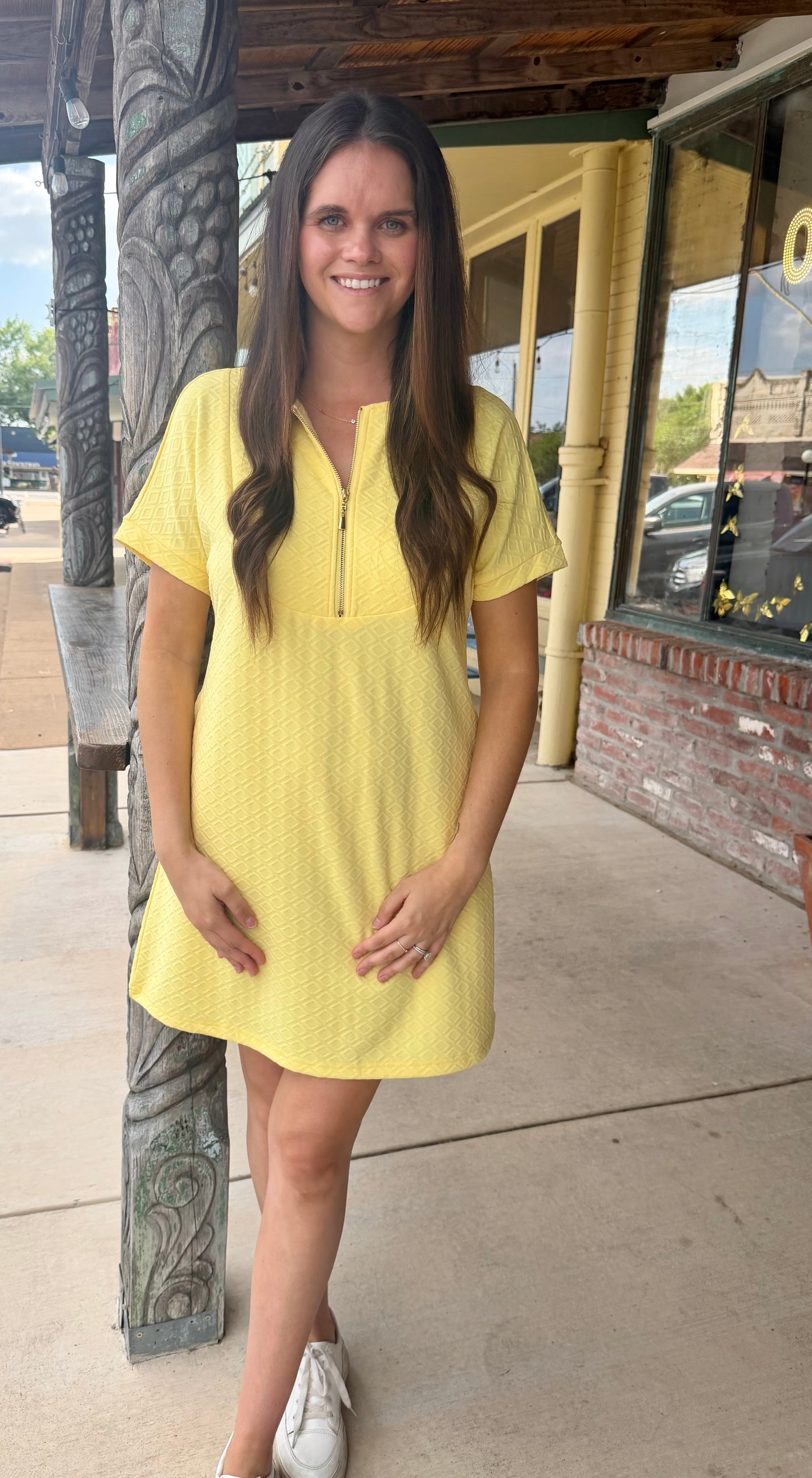 Ezra Textured Zipper Dress