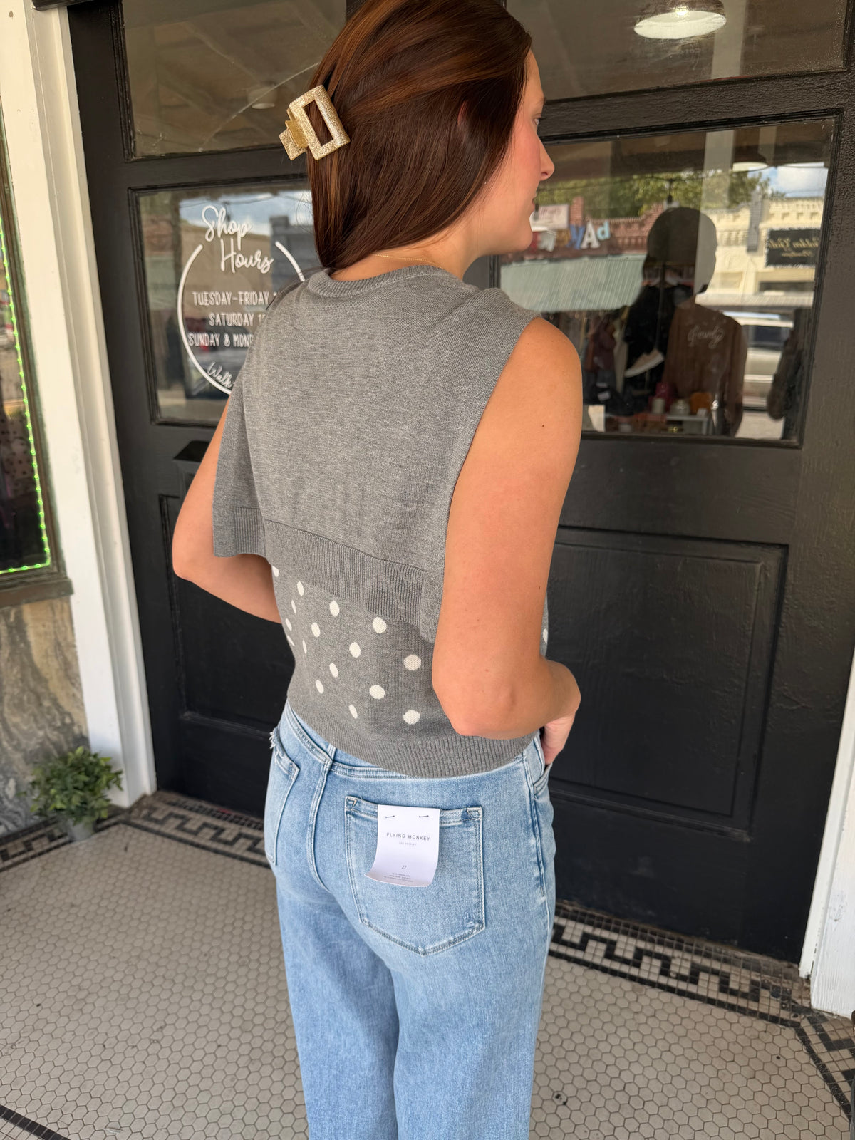 Polka Dot Layered Knit Tank