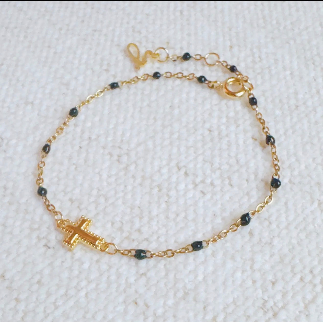 Dainty Color Dots Cross Bracelet