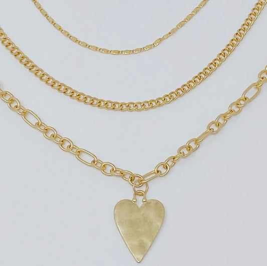 Heart Charm Layered Necklace