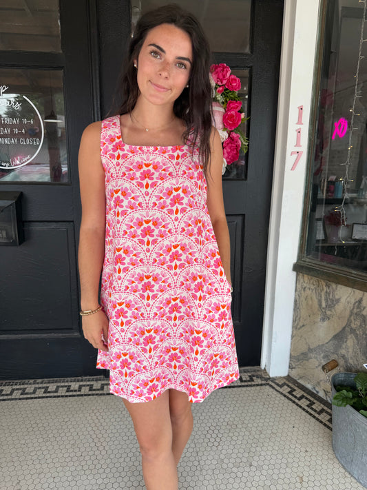 Sunlit Blossoms Sleeveless Dress