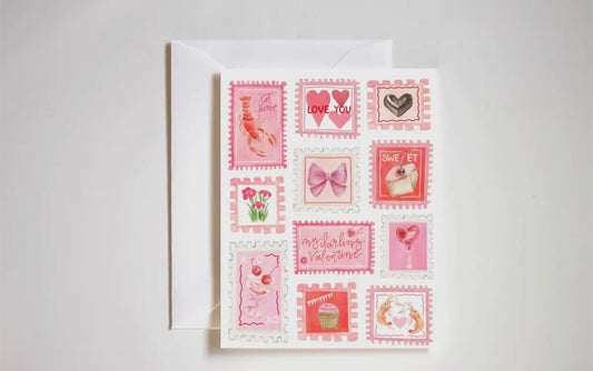 Vintage Love Stamps Valentine’s Day Card