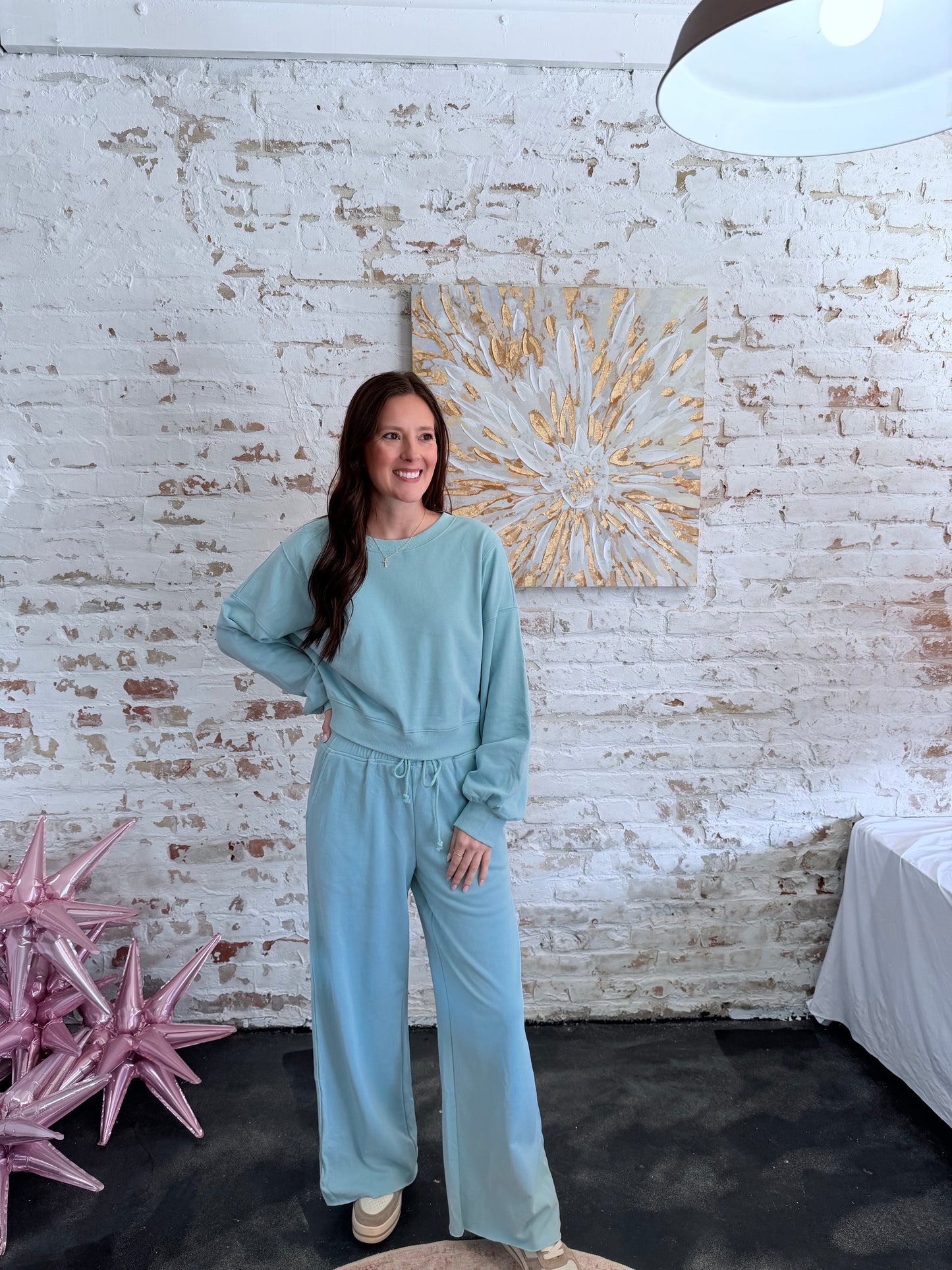 Pullover Drawstring Wide Leg Pant Set