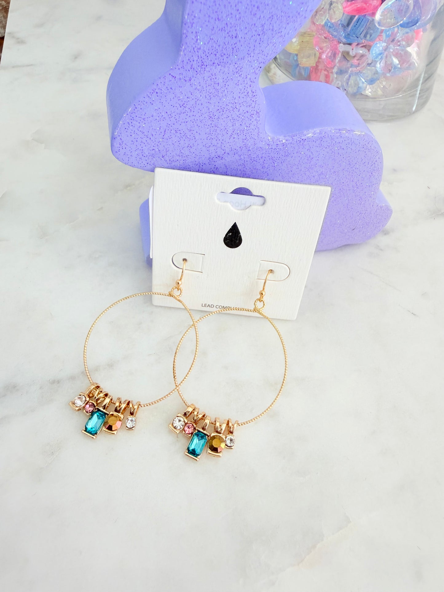 Gold Multi Hoop Drop Earrings
