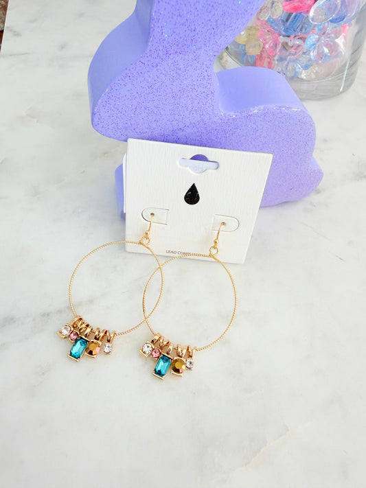 Gold Multi Hoop Drop Earrings