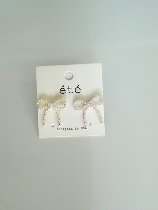 Pearl Bow Earrings