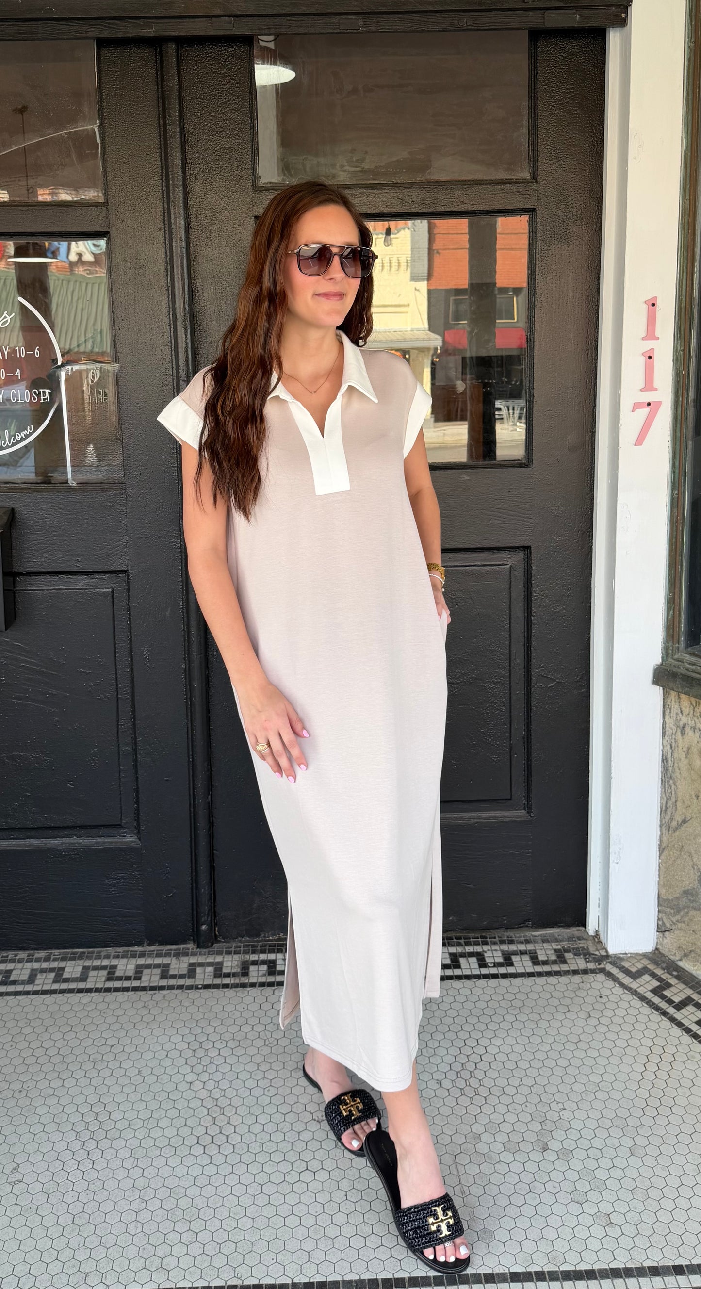 Drop Shoulder Midi Dress