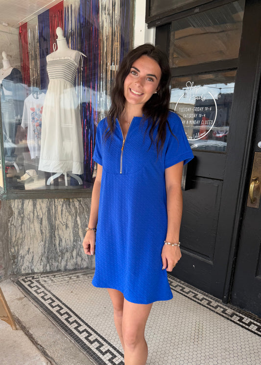 Ezra Textured Zipper Dress