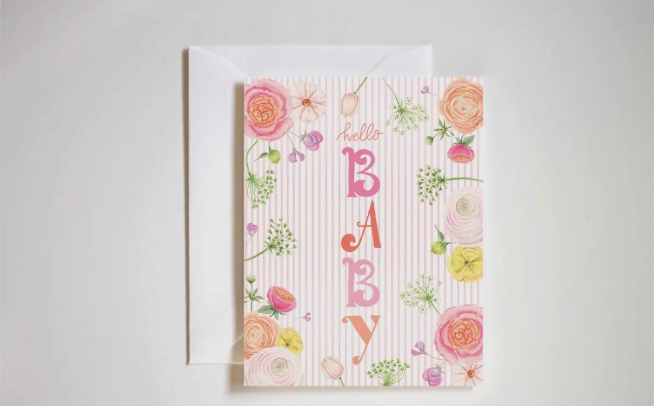 Floral Hello Baby Card