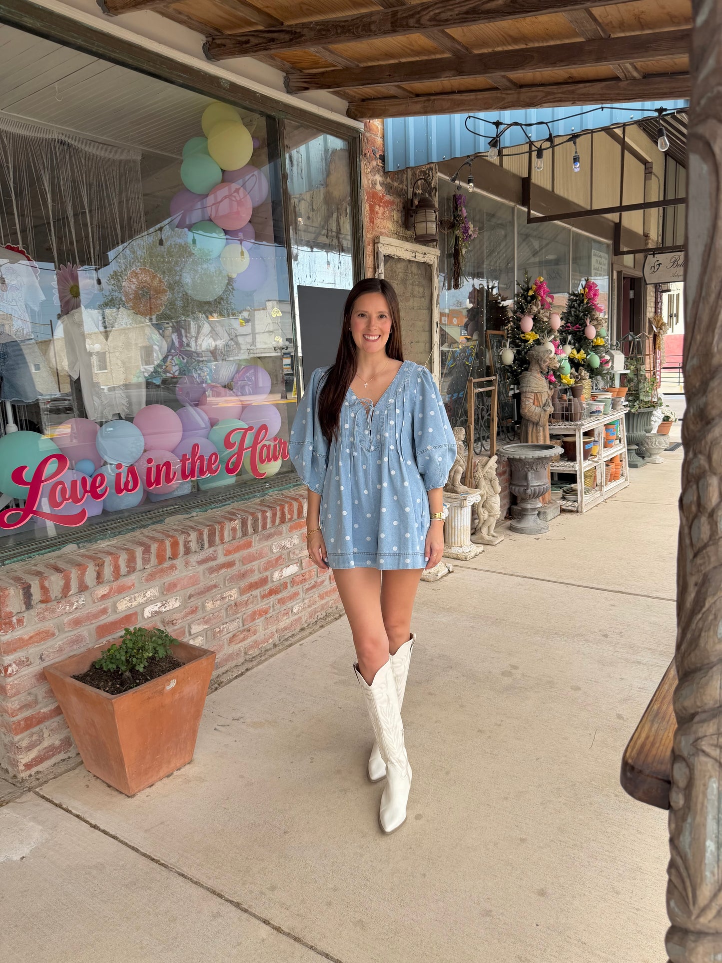 Pleated Dot Mini Romper
