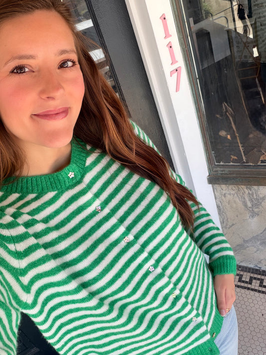 Stripe Green Cardigan