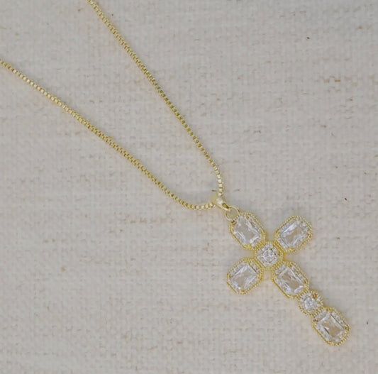 Vintage Sparkle Cross Necklace