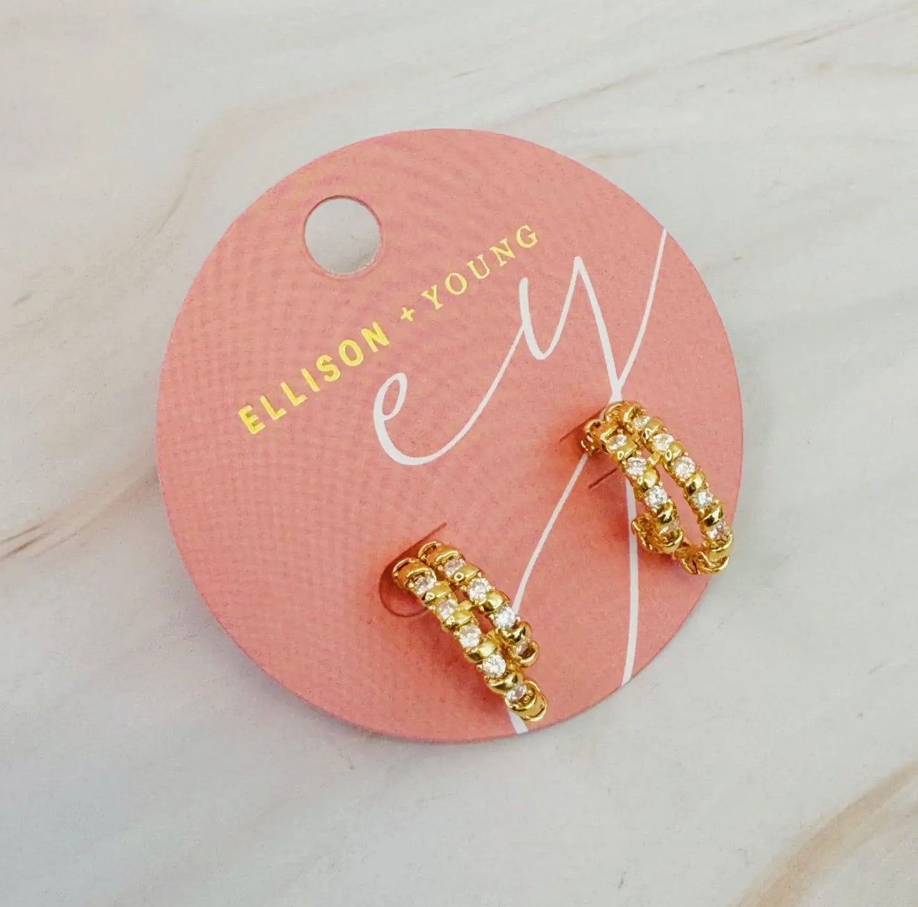 Spiral Sparkle Double Hoop Earrings