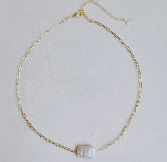 Baroque Pearl Chain Necklace