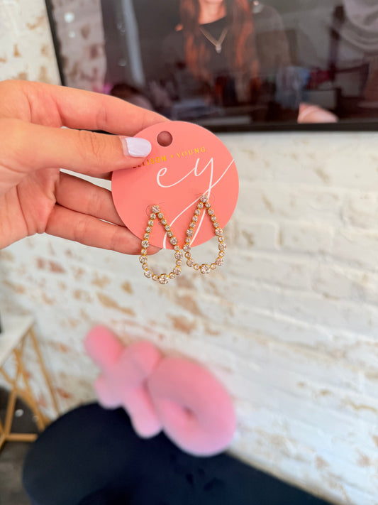 Sparkle Teardrop Shaped Earrings