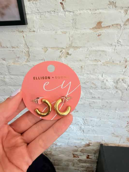 Smaller Polished Hollow Hoop Earrings