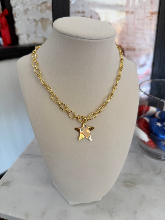 Molten Star Charm Link Necklace