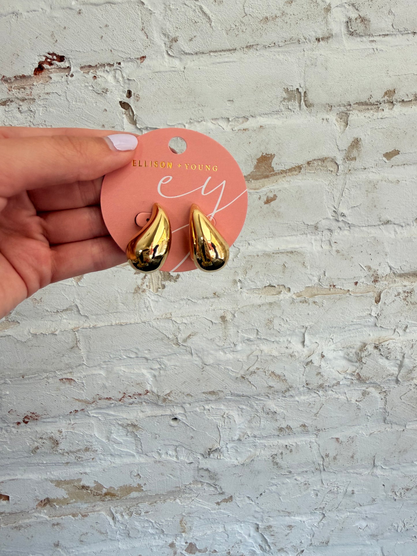 Statement Hollow Teardrop Stud Earrings