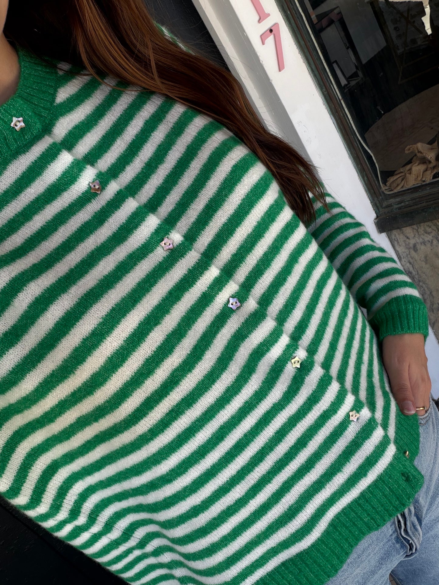 Stripe Green Cardigan