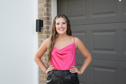 Cowl Neck Woven Bodysuit