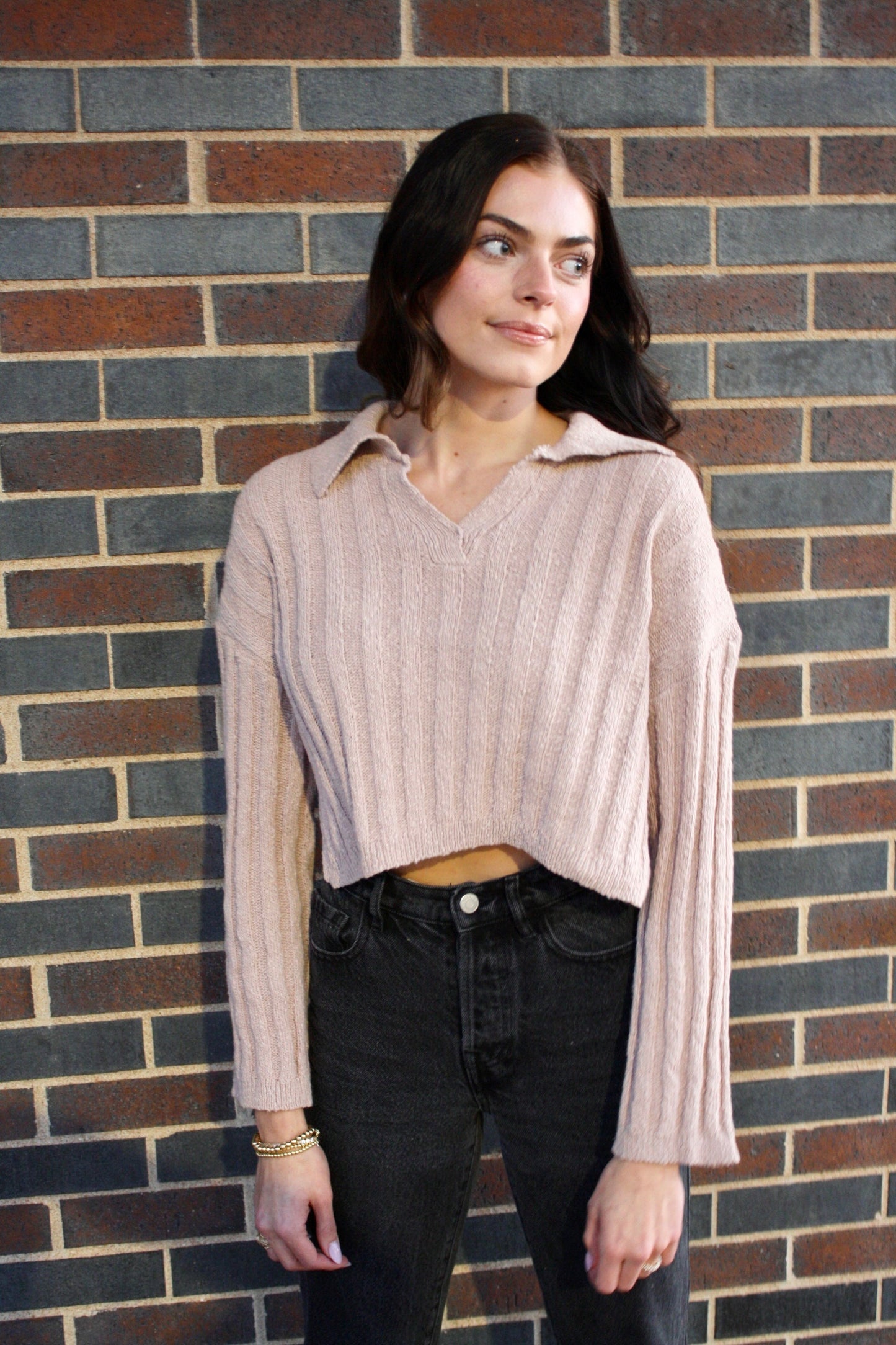 Cropped Knit Sweater