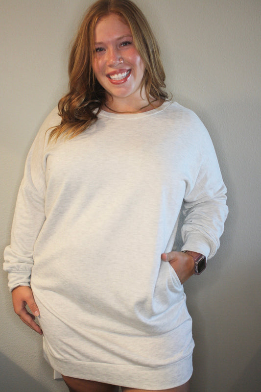 Grey Sweatshirt Dress