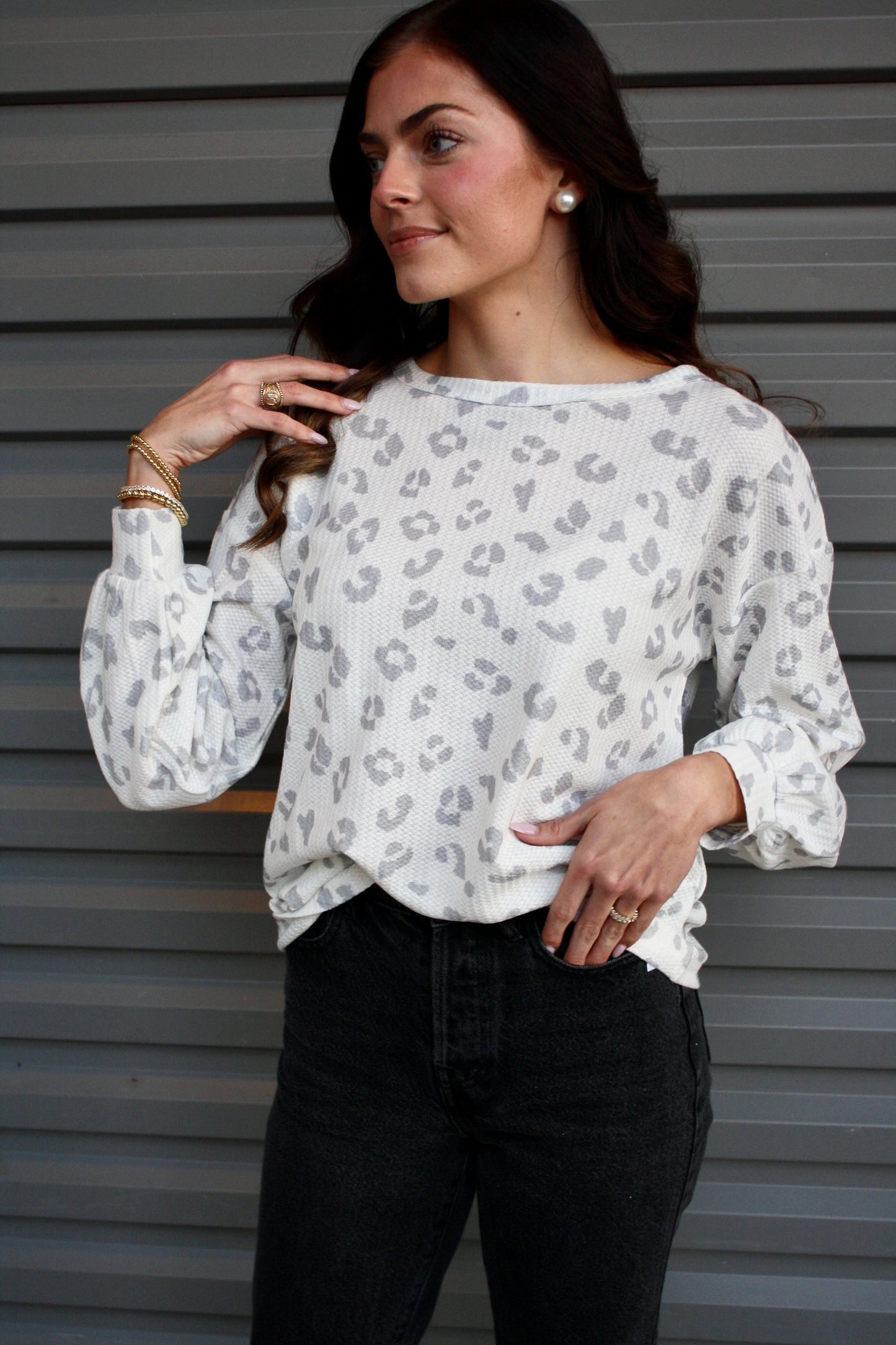Leopard Waffle Top