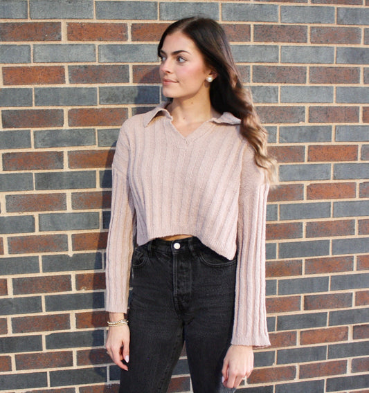 Cropped Knit Sweater