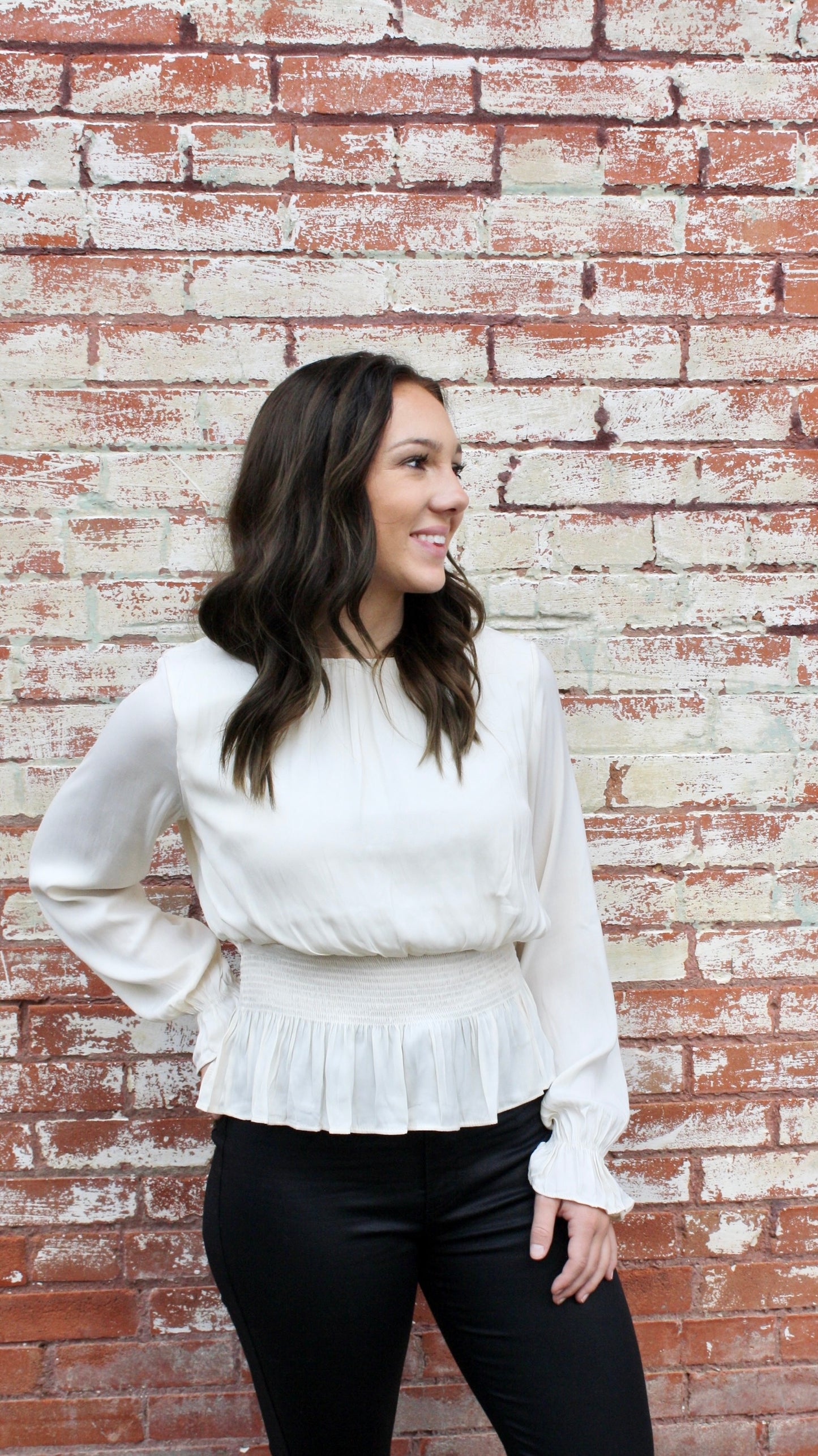 Long Sleeve Smocked Top