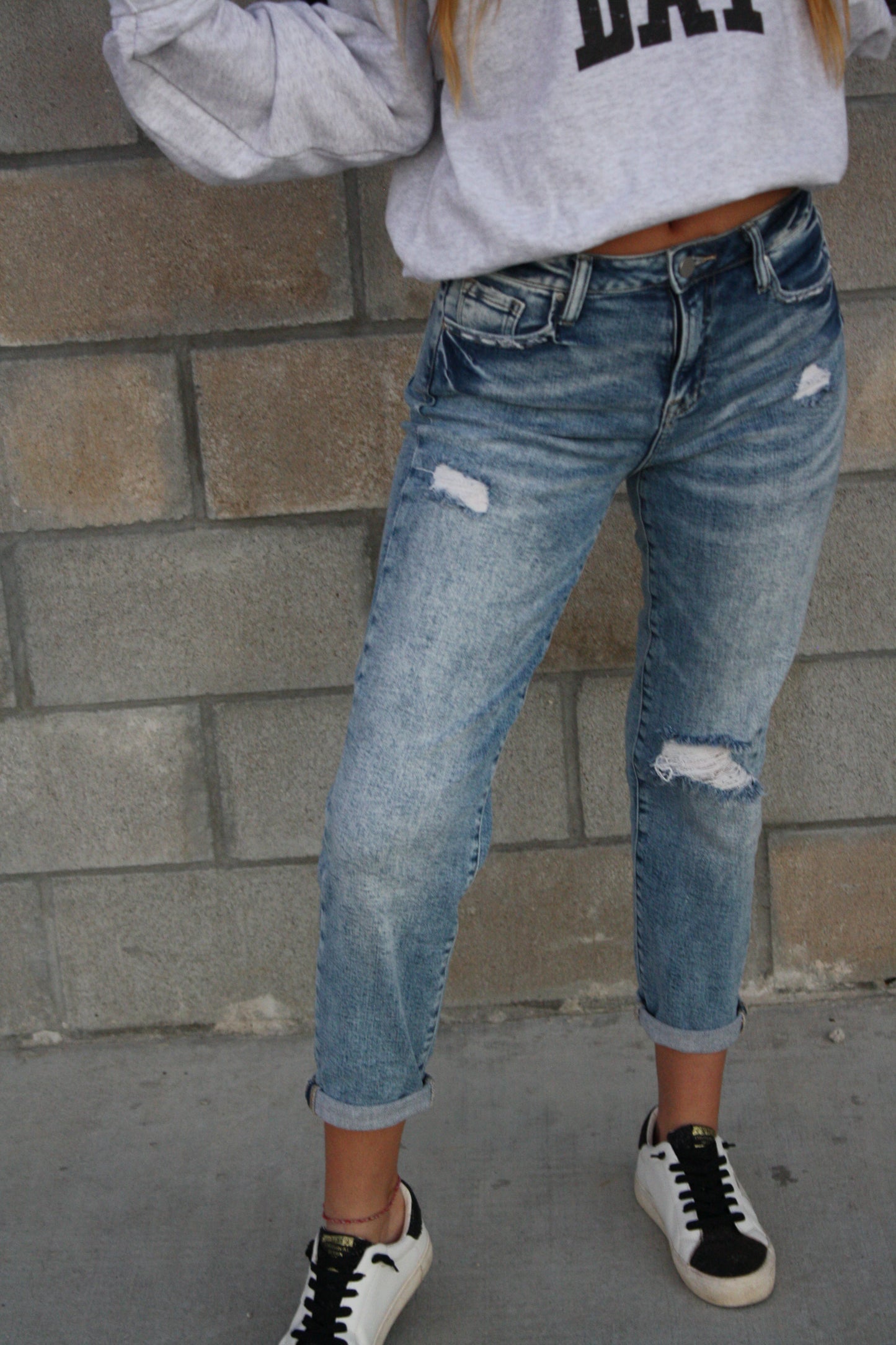 Mid-Rise Boyfriend Jeans