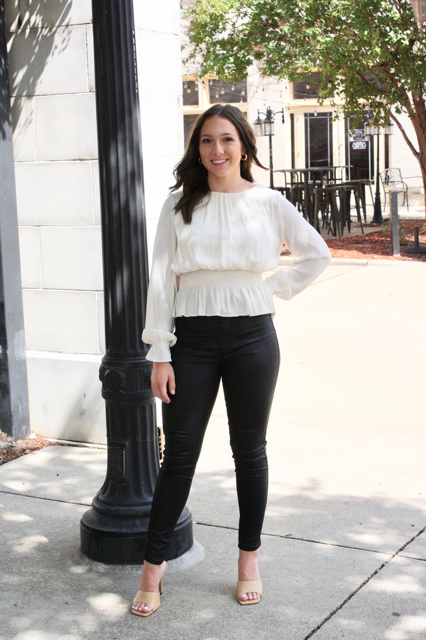 Long Sleeve Smocked Top