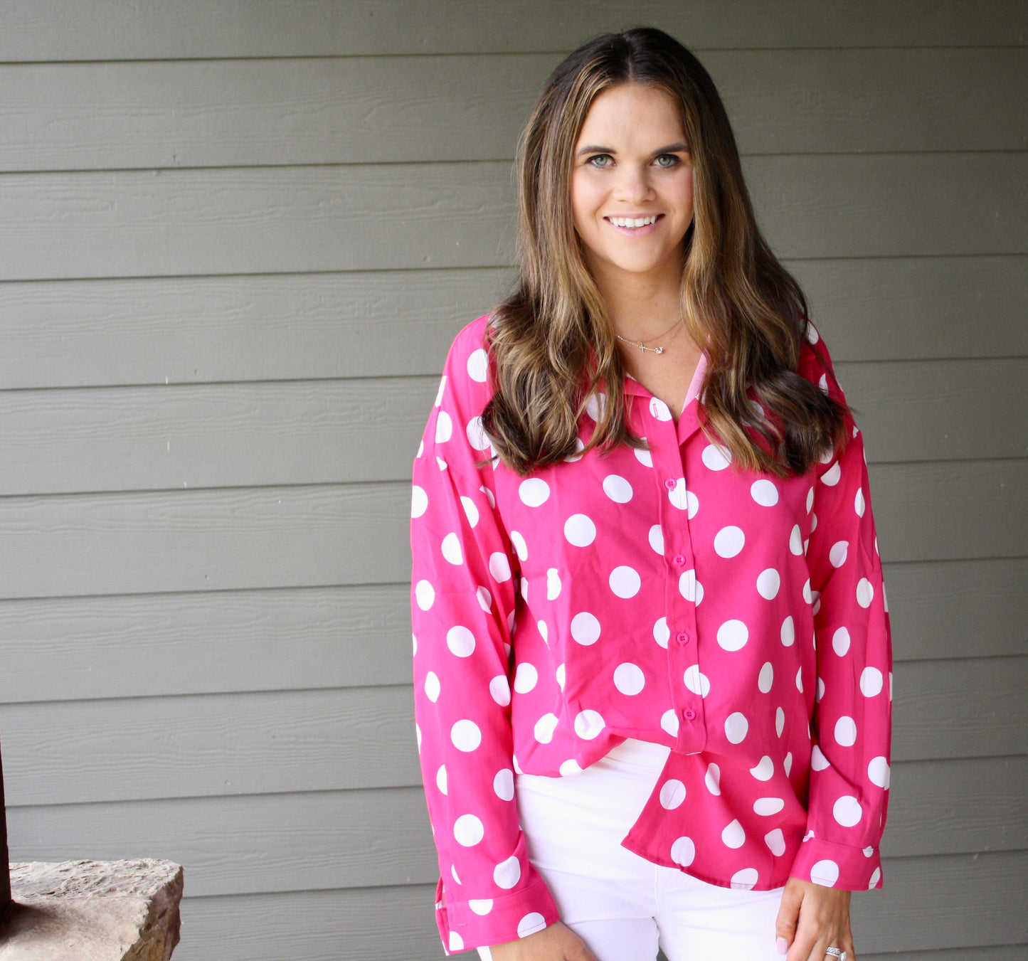 Polka Dot Button Down